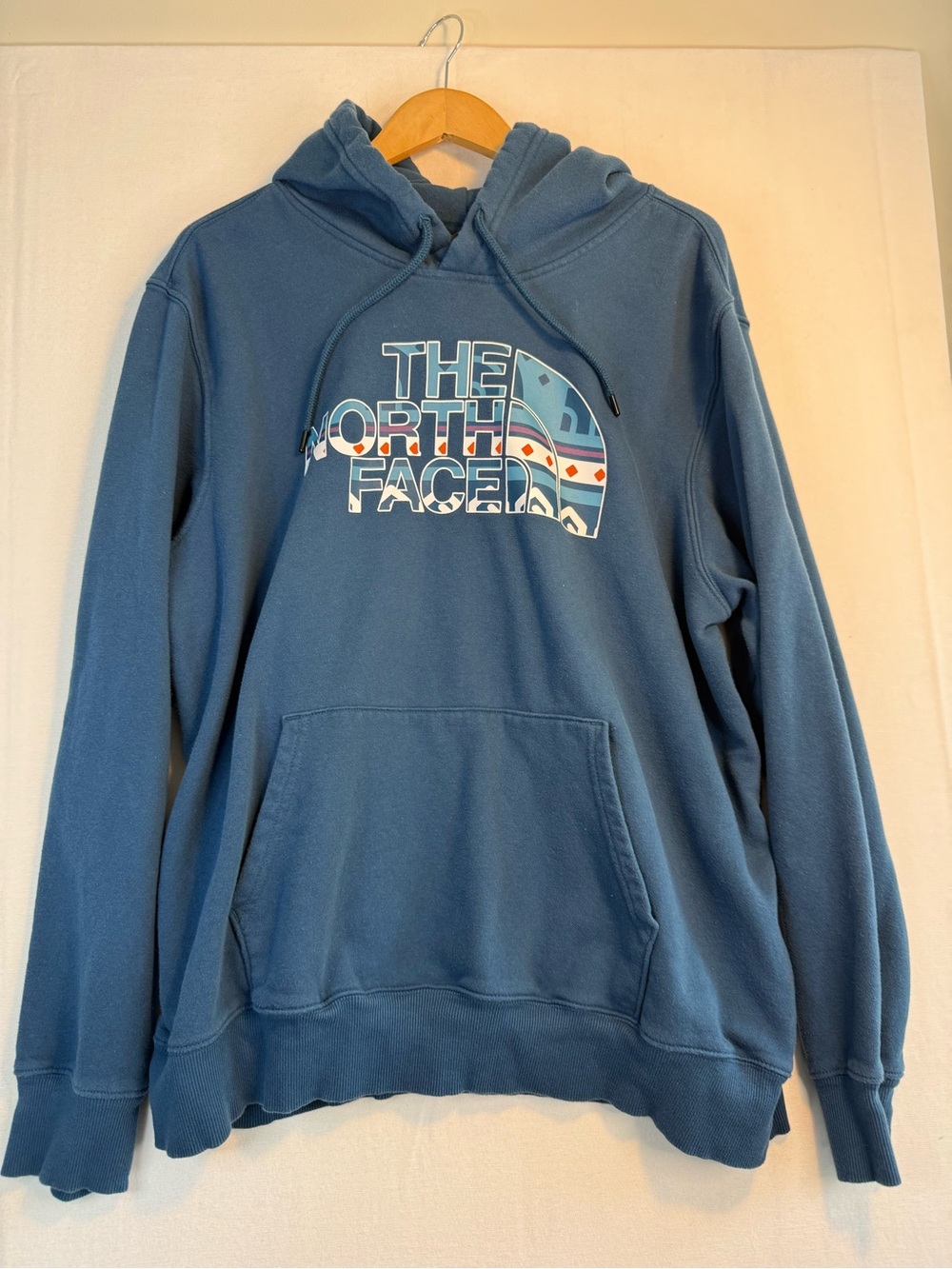 The North Face Slate Blue Pullover Hoodie with Graphic Logo